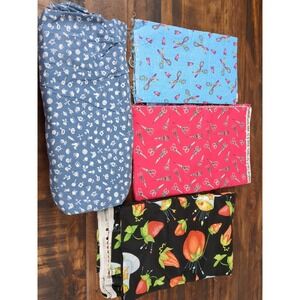 Lot of Fabric Sewing items, pink,‎ blue, black, 1lb 2oz